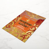 LuxGlitter Red Sikh Anand Karaj Indiase bruiloft Folie Uitnodiging (Gedraaid)