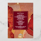 LuxGlitter Red Sikh Anand Karaj Indiase bruiloft Folie Uitnodiging (Achterkant)