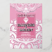 LuxGlitter Roze Zilver Sikh Anand Karaj Trouwfeest