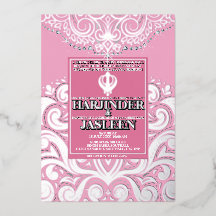 LuxGlitter Roze Zilveren Sikh Anand Karaj Wedding