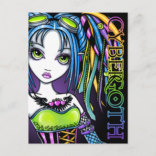 Luxie Rainbow Cyber Gothic Fairy Briefkaart (Voorkant)