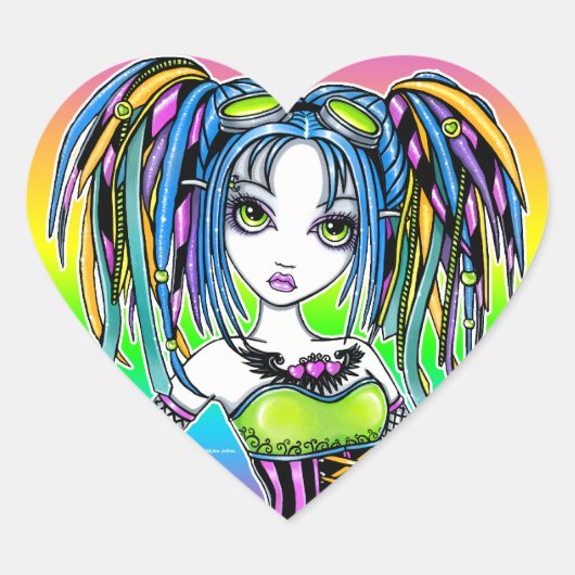 "Luxie" Rainbow Cyber Gothic Fairy Stickers (Voorkant)