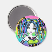 "Luxie" Rainbow Cyber Gothic Hula Hoop Fae Magnet (Voorkant / Achterkant)
