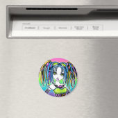 "Luxie" Rainbow Cyber Gothic Hula Hoop Fae Magnet (Insitu (Vaatwasser))