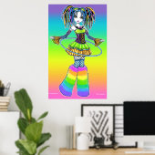 "Luxie" Rainbow Cyber Gothic Hula Hoop Fae Poster (Thuiskantoor)