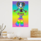 "Luxie" Rainbow Cyber Gothic Hula Hoop Fae Poster (Keuken)