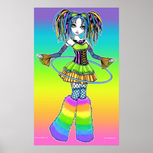 "Luxie" Rainbow Cyber Gothic Hula Hoop Fae Poster (Voorkant)