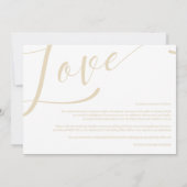 Luxist minimalist Love Quote Golden Effect Foto Save The Date (Achterkant)