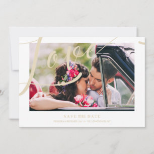Luxist minimalist Love Quote Golden Effect Foto Save The Date