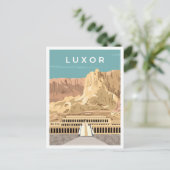 Luxor Egypt Art Vintage Travel Illustratie Briefkaart (Staand voorkant)