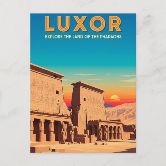 Luxor Egypt Travel Briefkaart (Voorkant)