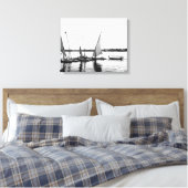 Luxor Egypte, Feluccas op de Nijl 2 Canvas Afdruk (Insitu (Slaapkamer))