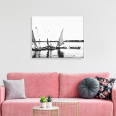 Luxor Egypte, Feluccas op de Nijl 2 Canvas Afdruk (Insitu (Woonkamer))