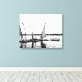 Luxor Egypte, Feluccas op de Nijl 2 Canvas Afdruk (Insitu (Houten vloer))
