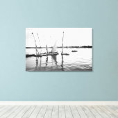 Luxor Egypte, Feluccas op de Nijl Canvas Afdruk (Insitu (Houten vloer))