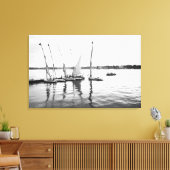 Luxor Egypte, Feluccas op de Nijl Canvas Afdruk (Insitu (Woonkamer))