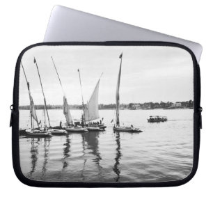 Luxor Egypte, Feluccas op de Nijl Laptop Sleeve