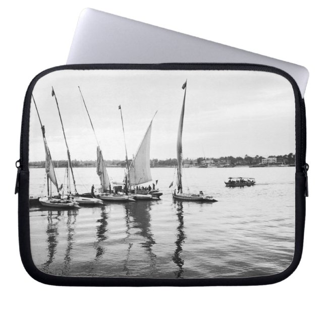 Luxor Egypte, Feluccas op de Nijl Laptop Sleeve (Voorkant)