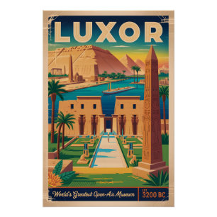 Luxor Egypte Retro Reisposter Kunstprint Perfect Poster