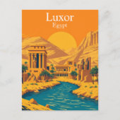 Luxor, Egypte Vintage Reizen Briefkaart (Voorkant)