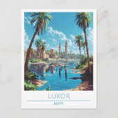 Luxor Egypte Vintage Reizen Briefkaart (Voorkant)