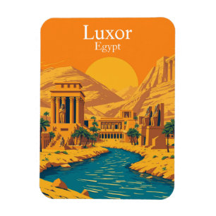 Luxor, Egypte Vintage Reizen Magneet