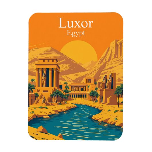 Luxor, Egypte Vintage Reizen Magneet (Verticaal)