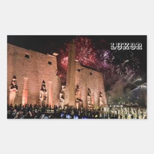 Luxor Karnak Tempels Reizen Oude Egypte Geschieden Rechthoekige Sticker