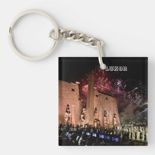 Luxor Karnak Tempels Reizen Oude Egypte Geschieden Sleutelhanger (voorkant)