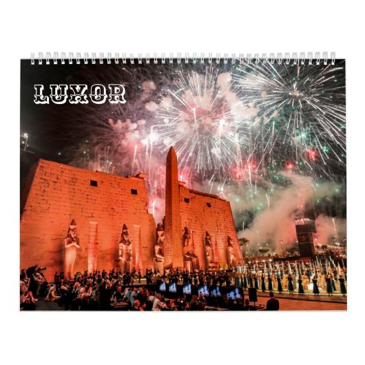 Luxor Modern Egypte Avenue van Sphinxes Zonneboot Kalender (Hoes)