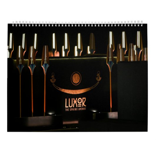 Luxor Moderne Egypte Laan der Sfinxen Zonneboot Kalender (Achterkant)
