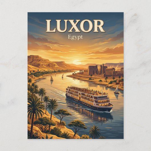 Luxor Nijl Cruise Egypte Briefkaart (Voorkant)