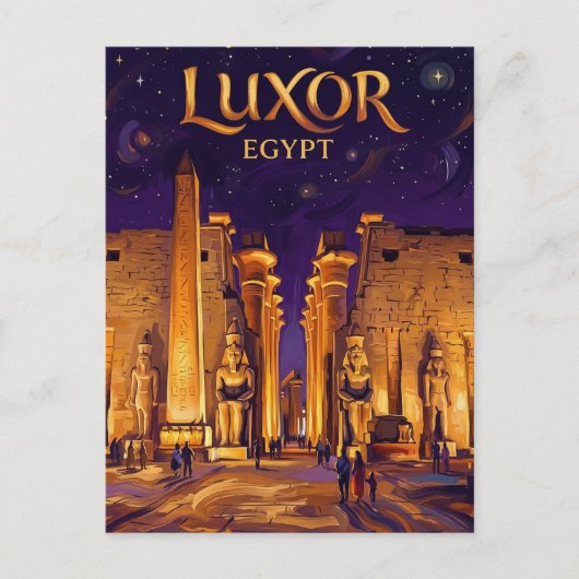 Luxor Tempel Egypte Briefkaart (Voorkant)