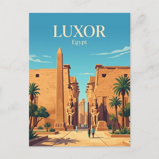 Luxor Tempel Egypte Briefkaart (Voorkant)