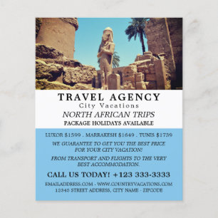 Luxor Temple, Egypte, Travel Agency Adverteren Flyer
