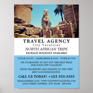 Luxor Temple, Egypte, Travel Agency Adverteren Poster