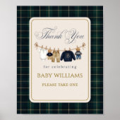 Luxsary Bear Plaid Baby Shower Favors Poster (Voorkant)