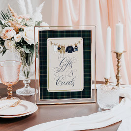 Luxsary Bear Plaid Baby Shower Gift Card Poster