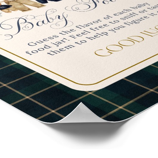 Luxsary  Bear Plaid Baby Shower Guess Baby Food Poster (Hoek)