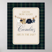 Luxsary  Bear Plaid Baby Shower Guess Candies Poster (Voorkant)