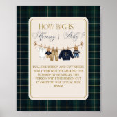 Luxsary  Bear Plaid Baby Shower Mom Belly Game Poster (Voorkant)