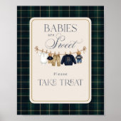 Luxsary  Bear Plaid Baby Shower Sweet Treat Poster (Voorkant)