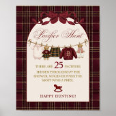 Luxsary Teddy Baby Shower Girl Plaid FInd Pacifier Poster (Voorkant)