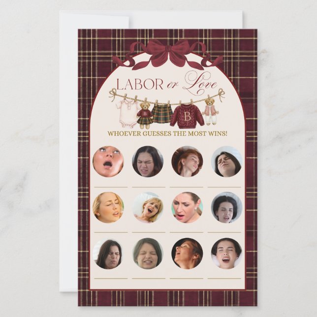 Luxsary Teddy Baby Shower Girl Plaid Game (Voorkant)