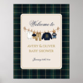 Luxsary Teddy Bear Plaid Baby Shower  Poster (Voorkant)