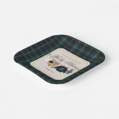 Luxsary teddybeer geruite babyshower papieren bord (Gebogen)