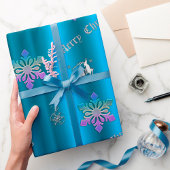 Luxueus blauw kerstfeest cadeaupapier