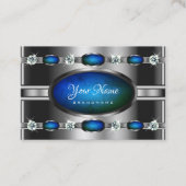 Luxueus, Blauwgroen blauw grijze patroon Visitekaartje (Voorkant)