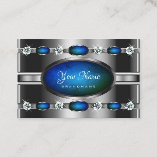 Luxueus, Blauwgroen blauw grijze patroon Visitekaartje (Voorkant)