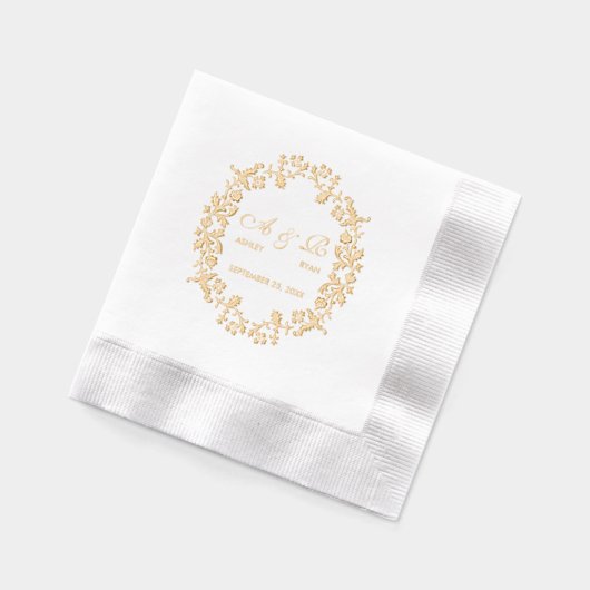 Luxueus  bloemenmonogram folie servetten (Links)